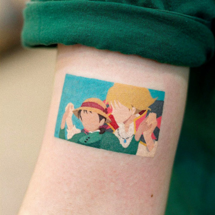 Tatuajes miniatura de películas; El castillo vagabundo