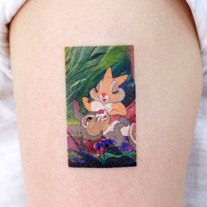 Tatuajes miniatura de películas; Bambi, Tambor