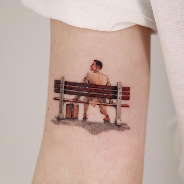 Tatuajes miniatura de películas; Forrest Gump