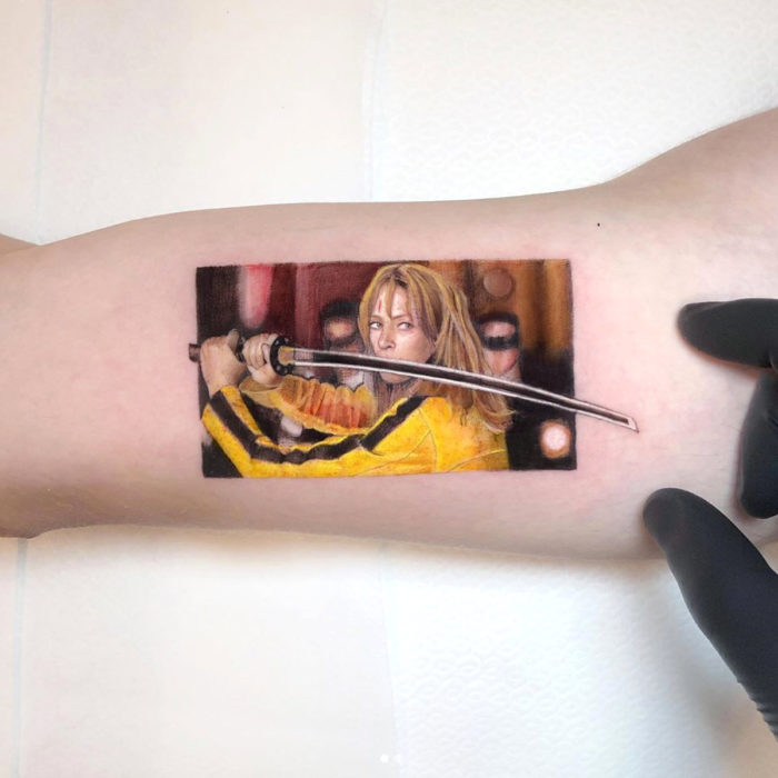 Tatuajes miniatura de películas; Kill Bill