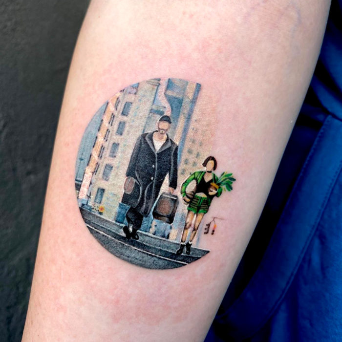 Tatuajes miniatura de películas; El profesional, León y Matilda