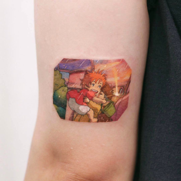 Tatuajes miniatura de películas; Ponyo