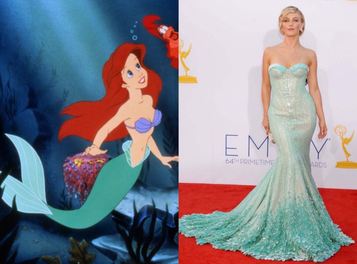 Famosas con vestidos de princesa Disney; Ariel, La sirennita, Julianne Hough, vestido verde menta