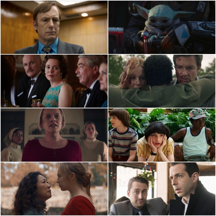 Better Call Saul, The Crown, The Handmaid's Tale, Killing Eve, The Mandalorian, Ozark, Stranger Things y Succession.