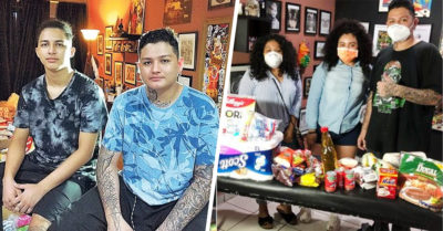 Hermanos cambian tatuajes por comida para ayudar a los más necesitados