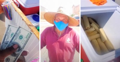 Compra toda la mercancía de un elotero mexicano en muestra de apoyo