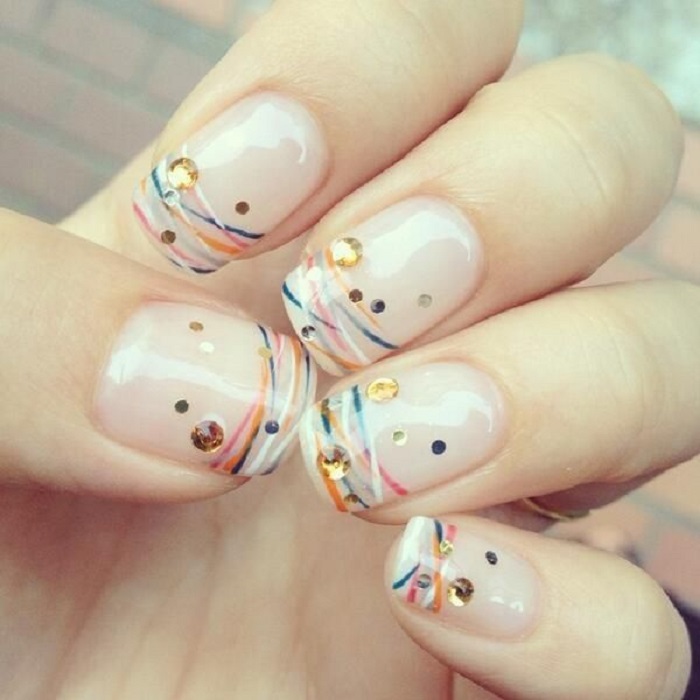 Manicura de gelish con detalles