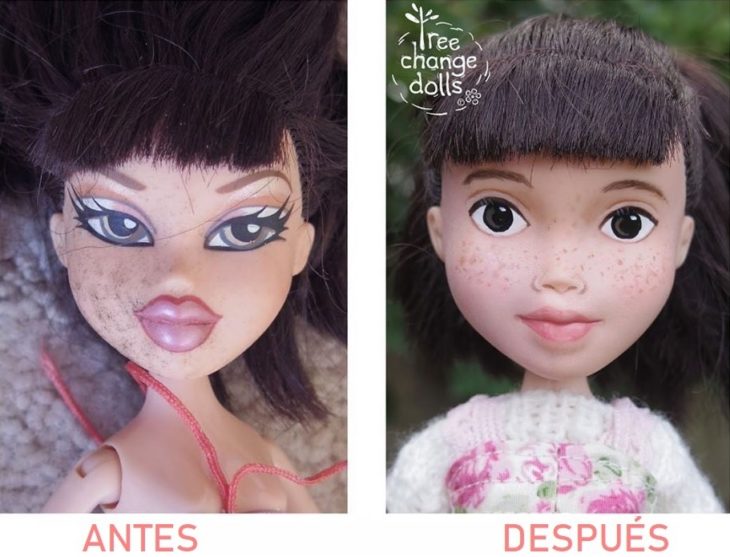 Antes y después de muñeca que transformó Sonia