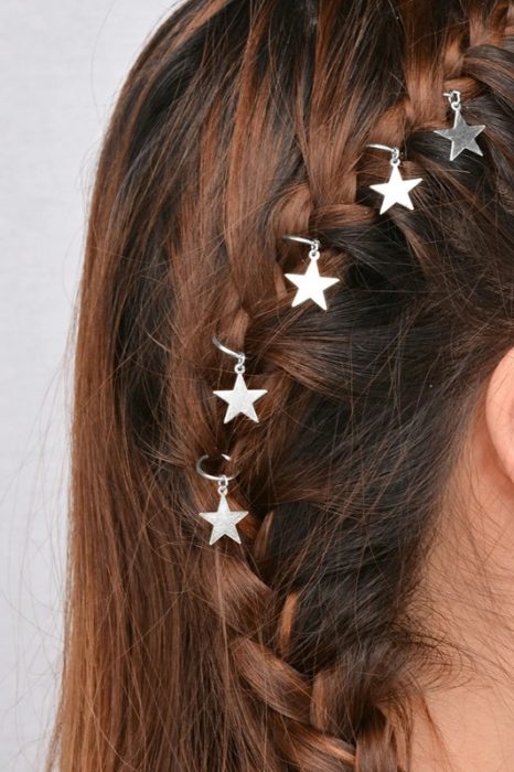 anillos con estrellas para el cabello