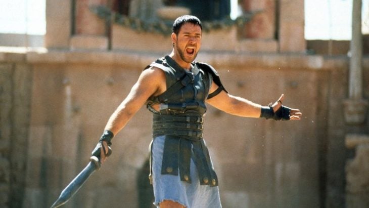 Escena de la película Gladiador protagonizada por Rusell en el 2000