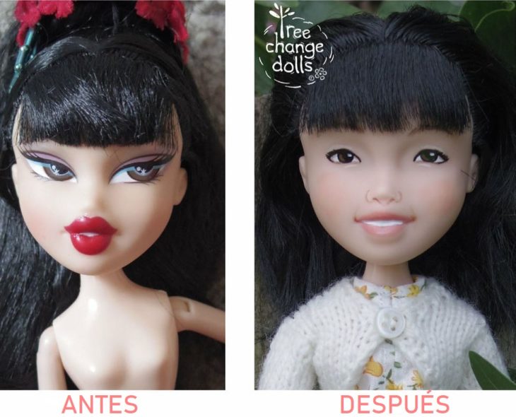 Antes y después de muñeca que transformó Sonia