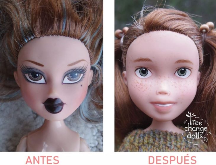 Antes y después de muñeca que transformó Sonia