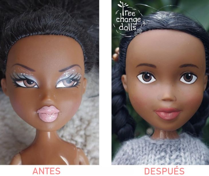 Antes y después de muñeca que transformó Sonia