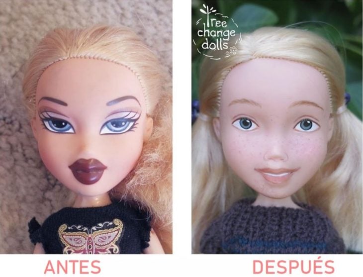 Antes y después de muñeca que transformó Sonia
