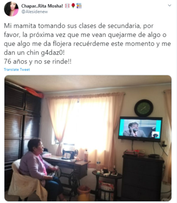 Abuelitos aprovechan las clases en línea y televisión de la SEP para estudiar