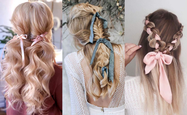 Accesorios bonitos para cabello; peinados de trenzas y coletas con listones