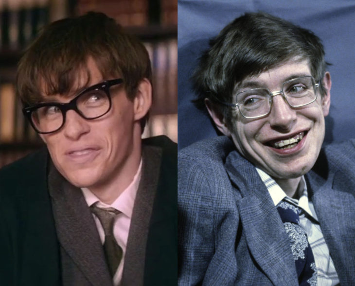 Actores que se parecen a los personajes históricos que interpretaron en películas; Eddie Redmayne, Stephen Hawking, La teoría del todo