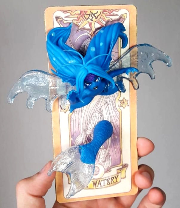 Artista escultor Luki Art crea pequeñas figuras de personajes de caricaturas y películas; Sakura Card Captor, Carta Clow, Agua