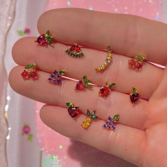 Aretes pequeños de frutitas