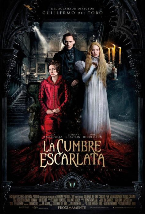 Póster de la película de misterio "La cumbre escarlata"