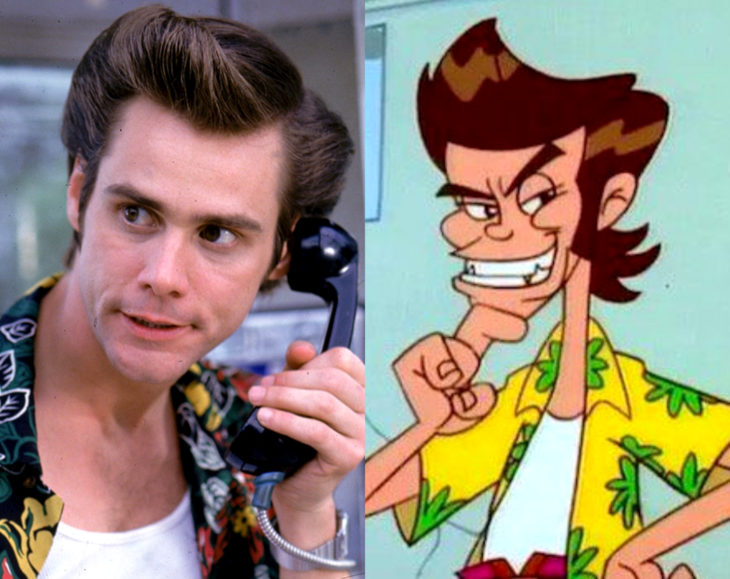 Actores que se parecen mucho al personaje animado que interpretaron; Jim Carrey, Ace Ventura