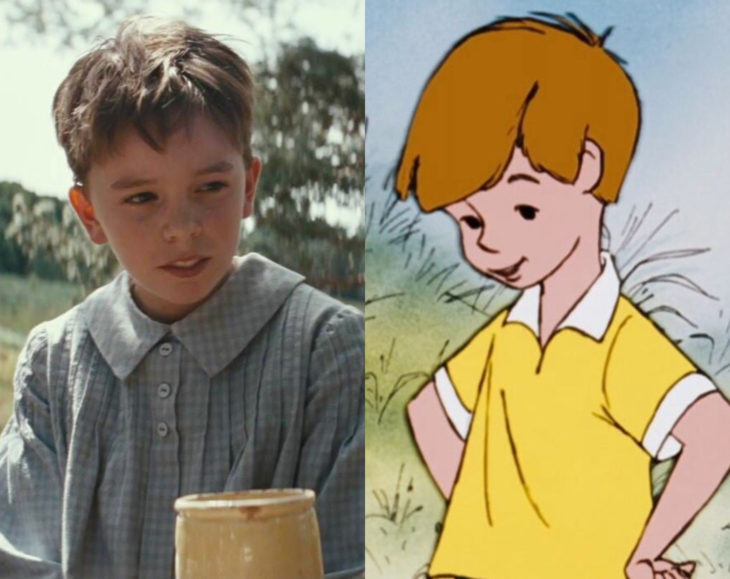 Actores que se parecen mucho al personaje animado que interpretaron; Orton O'Brien, Christopher Robin, Winnie Pooh