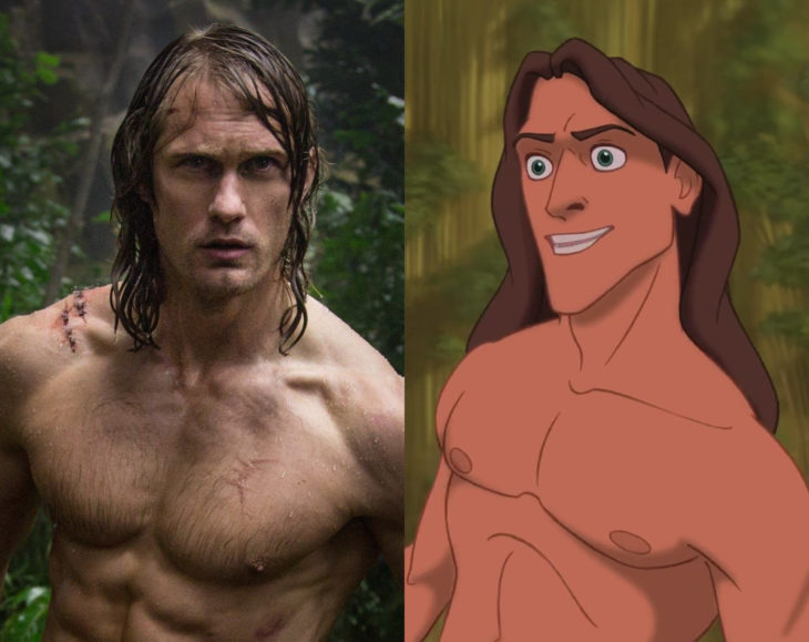 Actores que se parecen mucho al personaje animado que interpretaron; Alexander Skarsgard, Tarzán