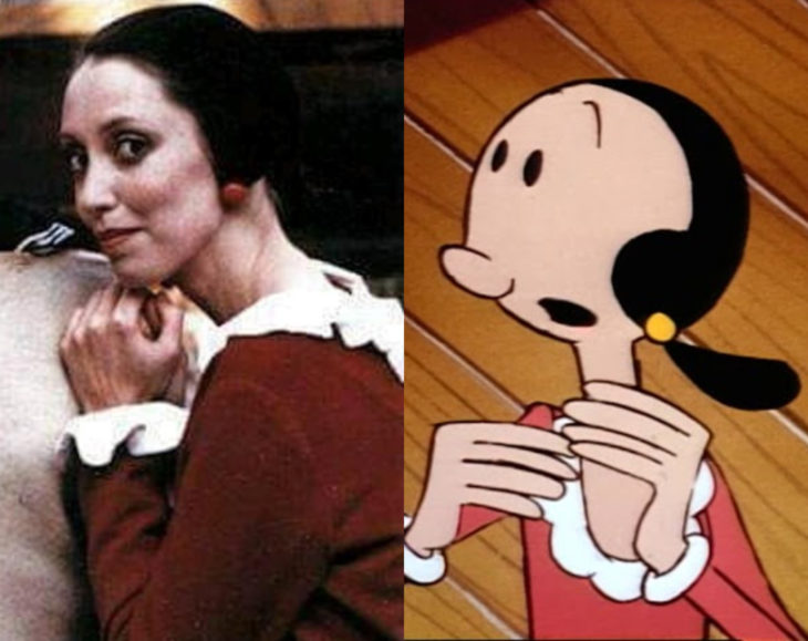 Actores que se parecen mucho al personaje animado que interpretaron; Shelley Duvall, Olivia Olivo, Popeye