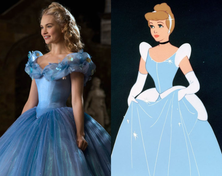 Actores que se parecen mucho al personaje animado que interpretaron; Lily James, Cenicienta