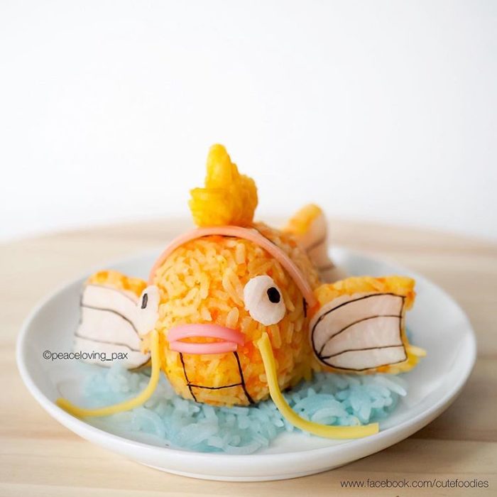 Platillo de comida inspirado en el pokémon Magikarp