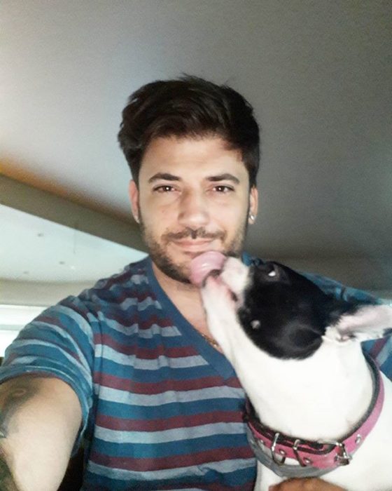 Stanislav Yanevski, Viktor Krum en Harry Potter, junto a su perro bulldog