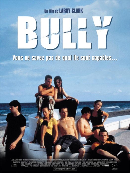 Cartel de la película Bully en la que se observa a varios chicos sentados frente a la playa 
