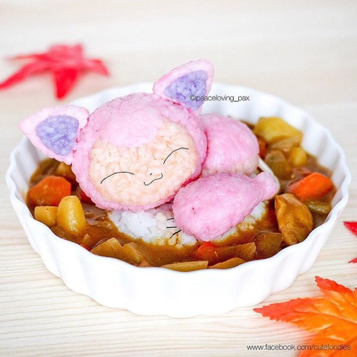 Platillo de comida inspirado en el pokémon Skitty