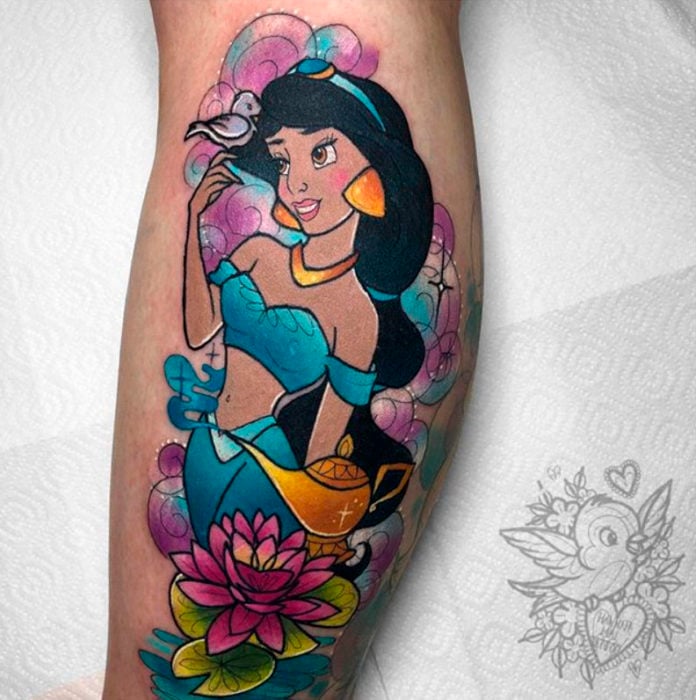 Tatuaje de Hannah Mai inspirado en la princesa Jasmin 