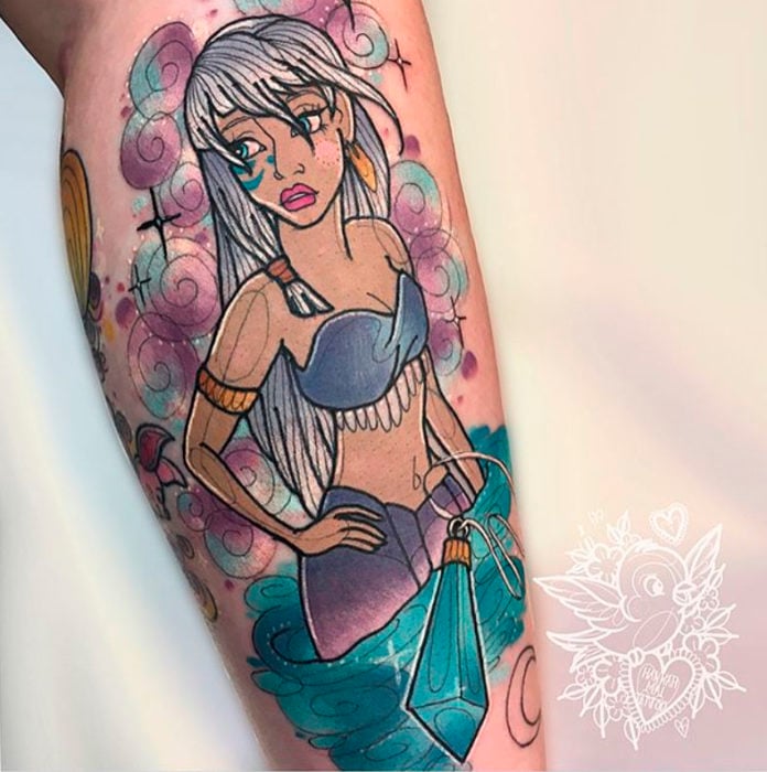 Tatuaje de Hannah Mai inspirado en Kida de Atlantis