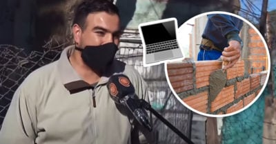 Albañil ofrece su trabajo a cambio de computadora para los estudios de su hija
