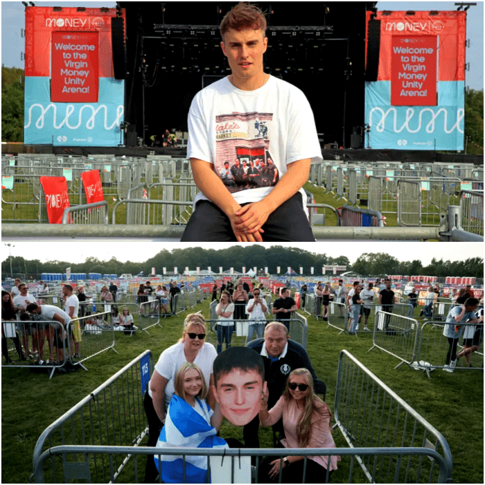 escenas del primer concierto con distanciamiento social sam fender