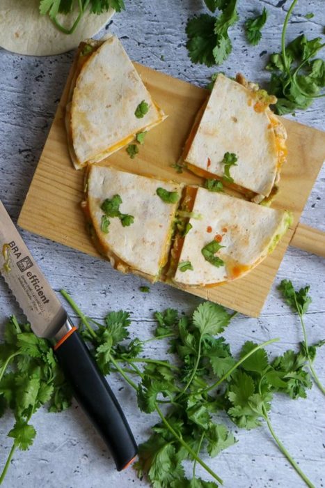 Quesadillas de pollo con mozzarella