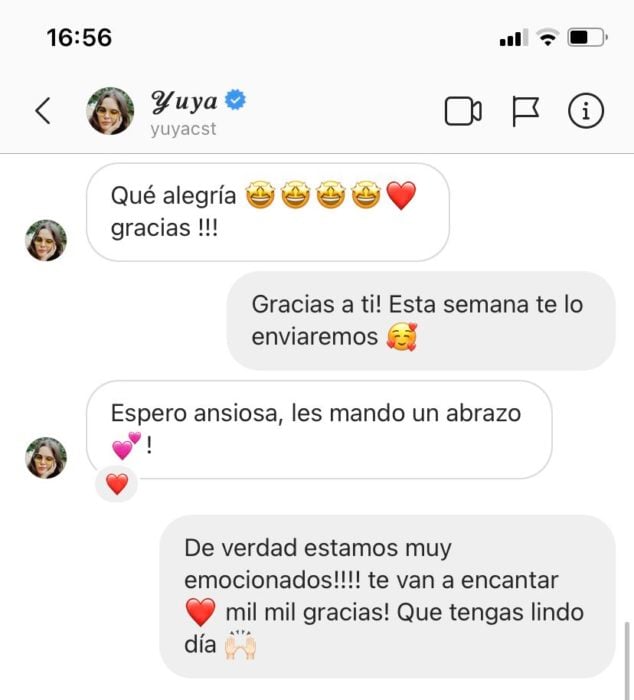 Screenshot de conversación de Adrian con Yuya