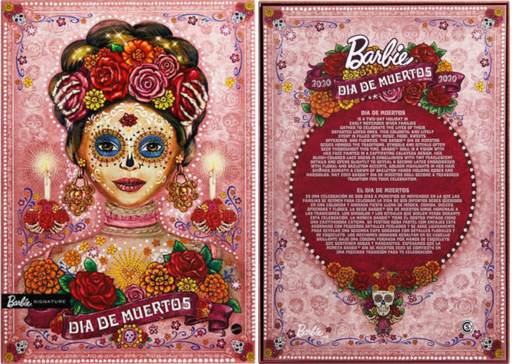 Empaque de la parte frontal y trasera de Barbie Catrina 2020