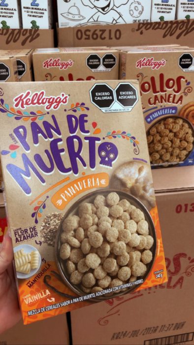 Caja de cereal de Kellogg's sabor pan de muerto