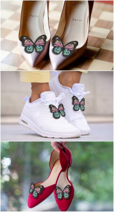 clips de mariposa para zapatos; accesorios con mariposas para recibir el otoño