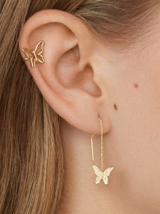 aretes en forma de mariposa; accesorios con mariposas para recibir el otoño