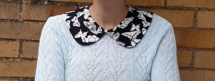 Cuello para camisa con mariposas