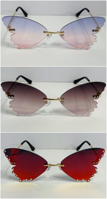 Gafas para sol con forma de mariposa; accesorios con mariposas para recibir el otoño