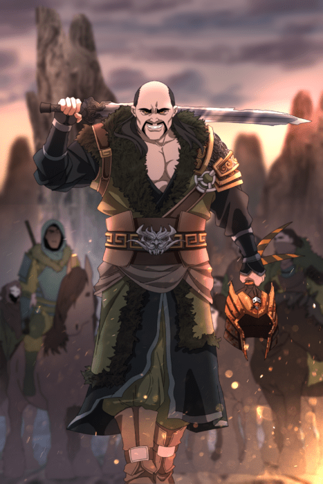 Ilustración de Seth Korbin Ducklord basada en los personajes de Mulán, Shan Yu