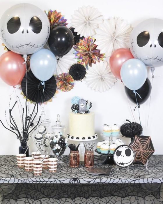 Mesa de dulces para baby shower deEl extraño mundo de Jack