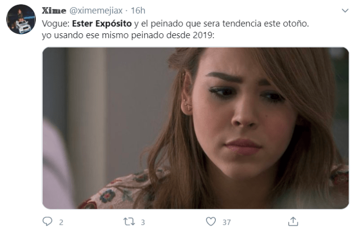 Tuits y memes de Ester Expósito y su coleta baja