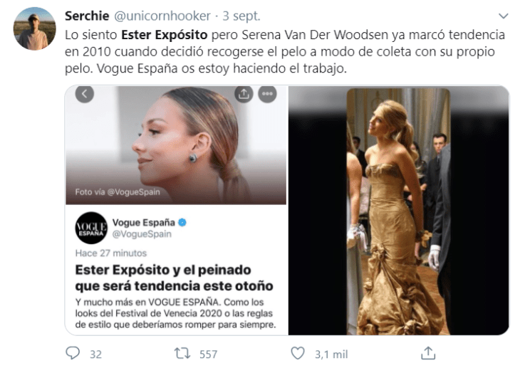 Tuits y memes de Ester Expósito y su coleta baja