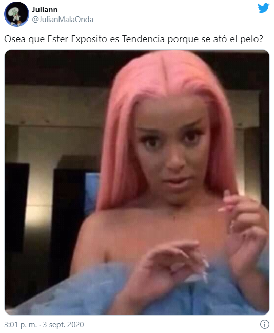 Tuits y memes de Ester Expósito y su coleta baja
